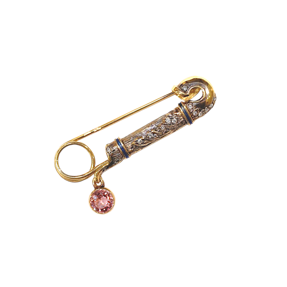 Брошь со шпинелью и бриллиантами