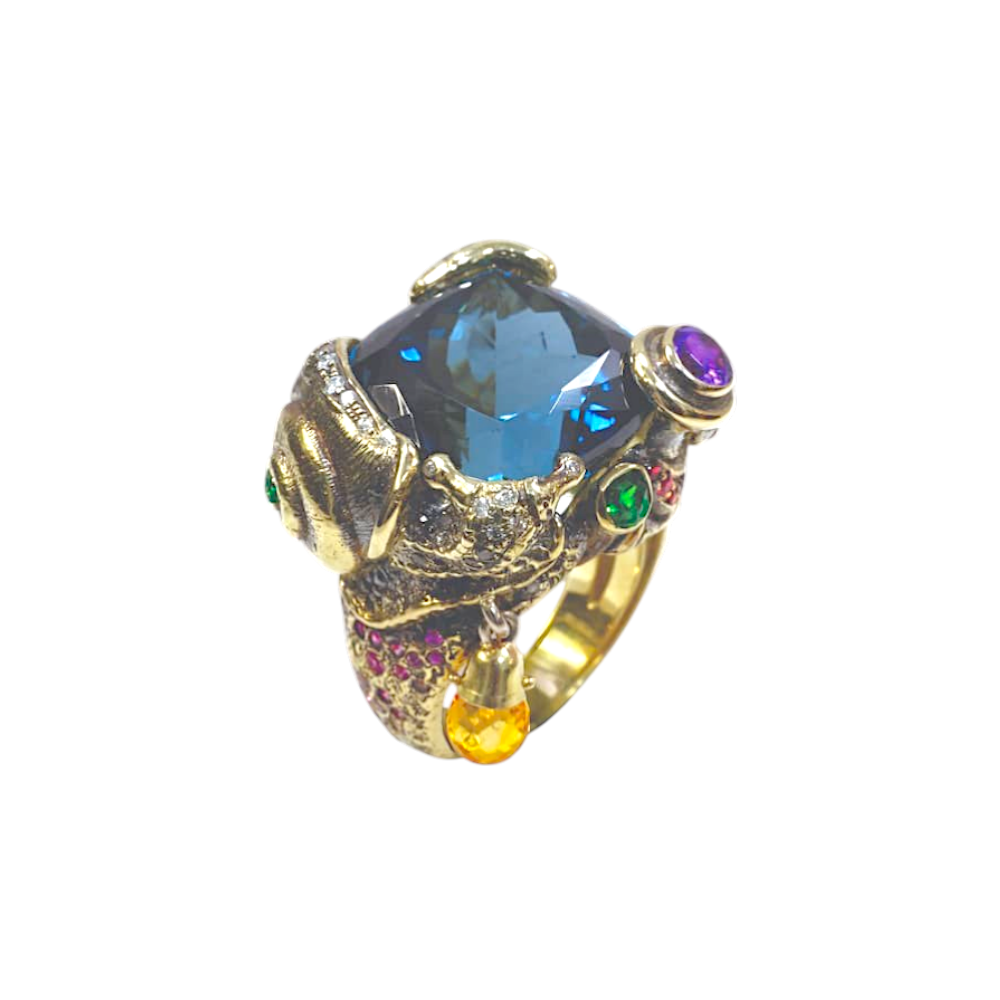 Кольцо с топазом "London blue"