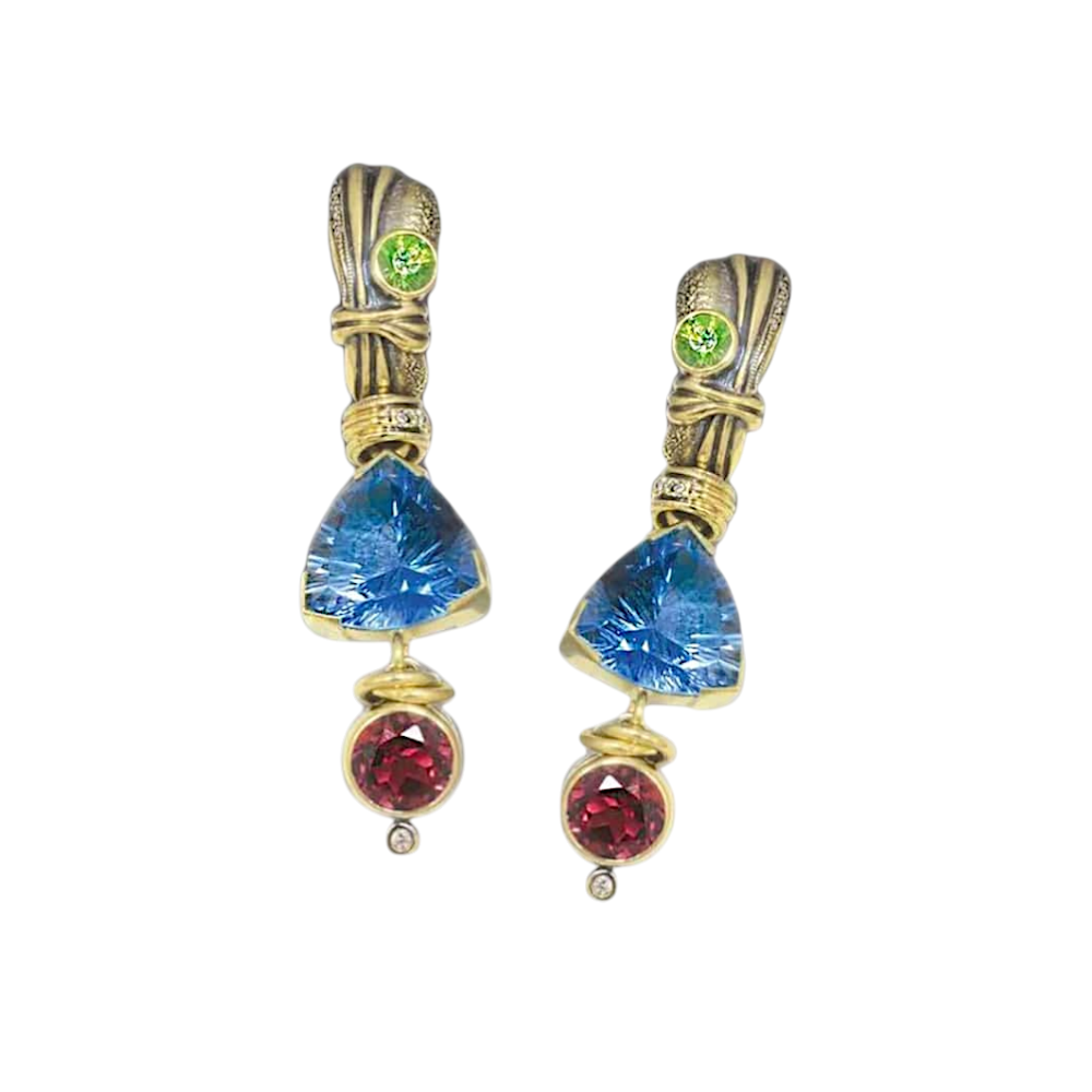 Серьги с топазами