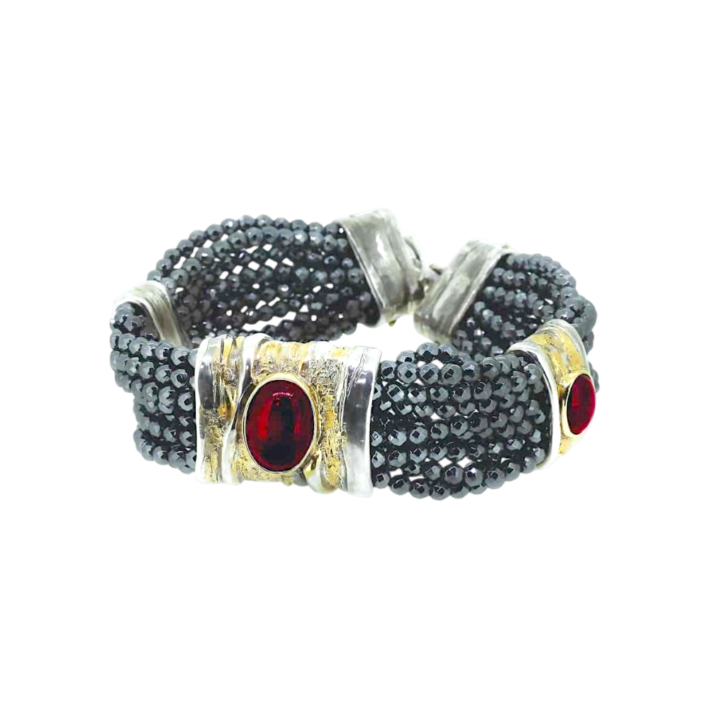 Браслет c родолитами