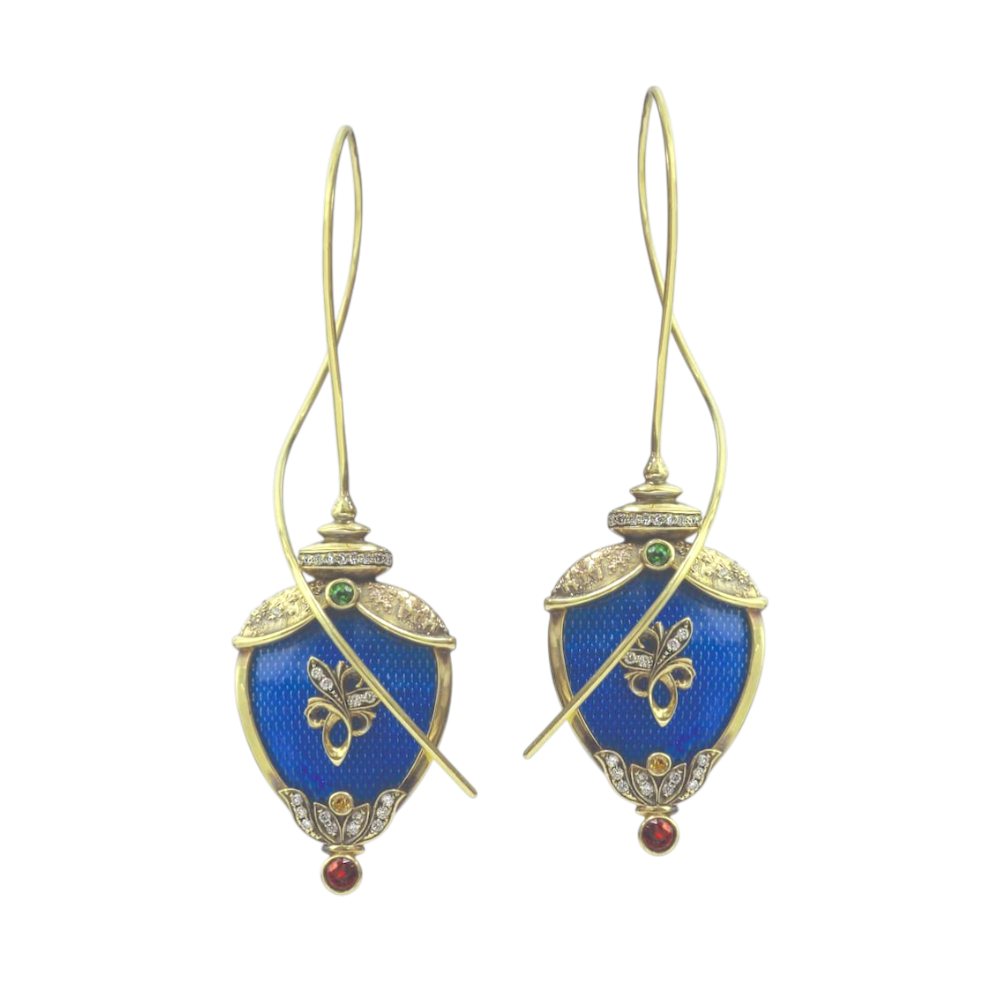 Серьги с горячей эмалью