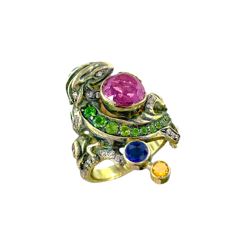 Кольцо с рубеллитом