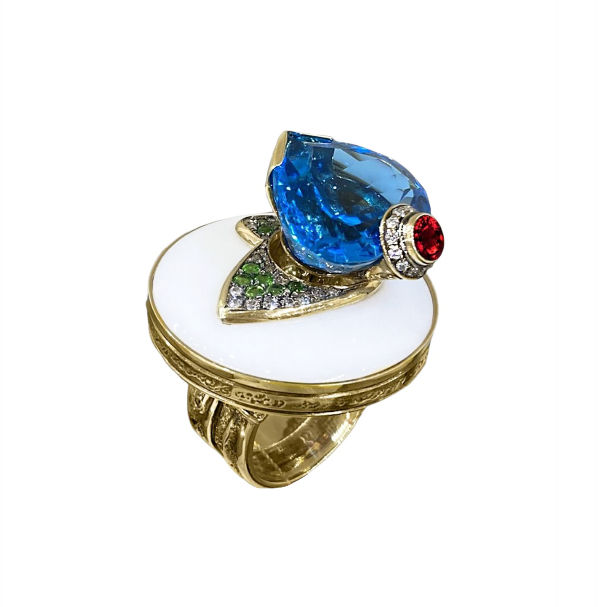 Кольцо с топазом «Swiss blue»