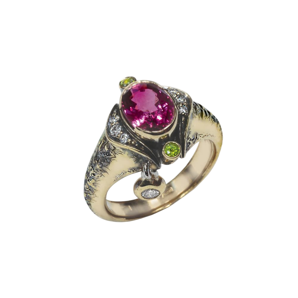 Кольцо с турмалином