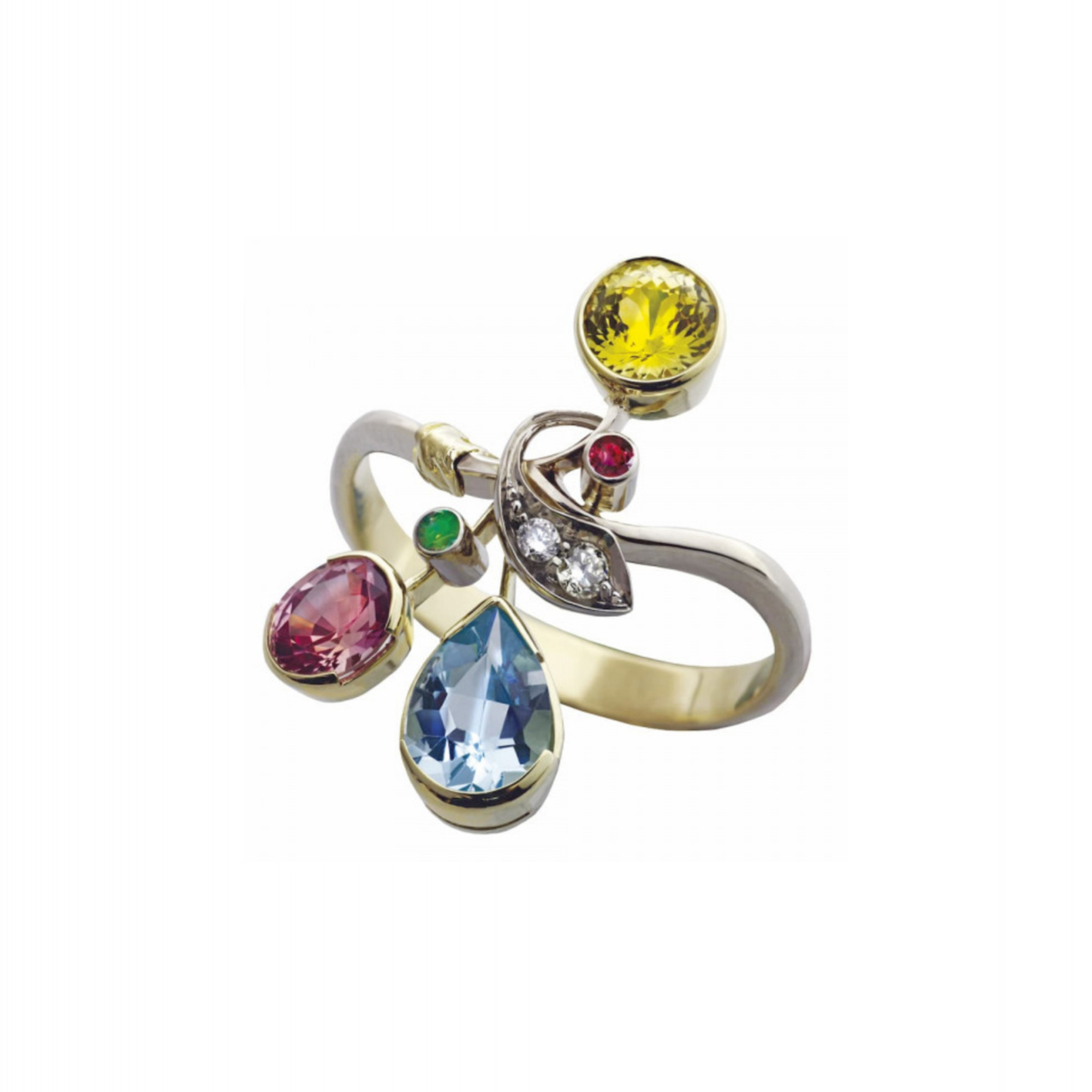 Кольцо с аквамарином