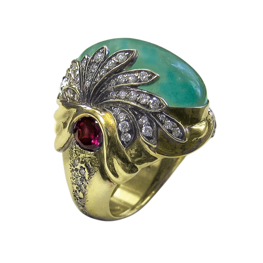 Кольцо с изумрудом