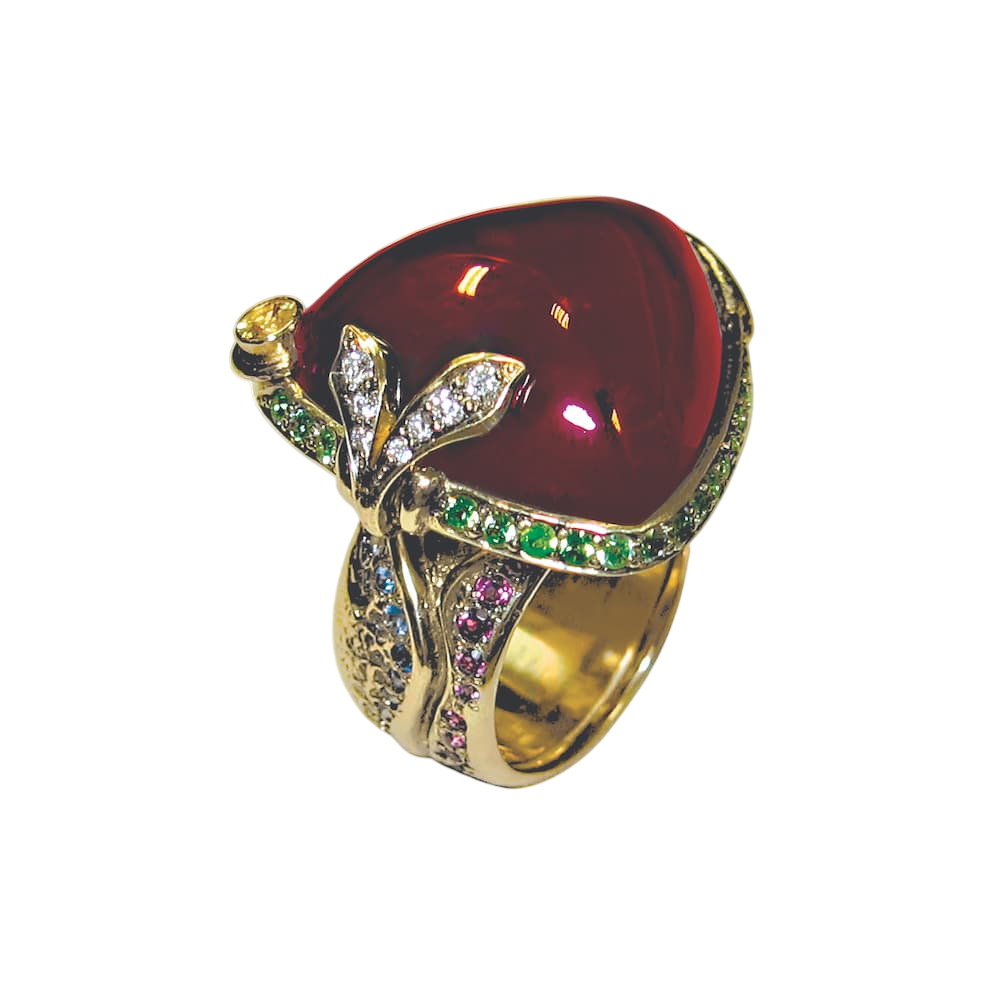 Кольцо с рубеллитом