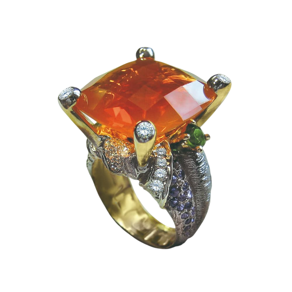 Кольцо с огненным опалом
