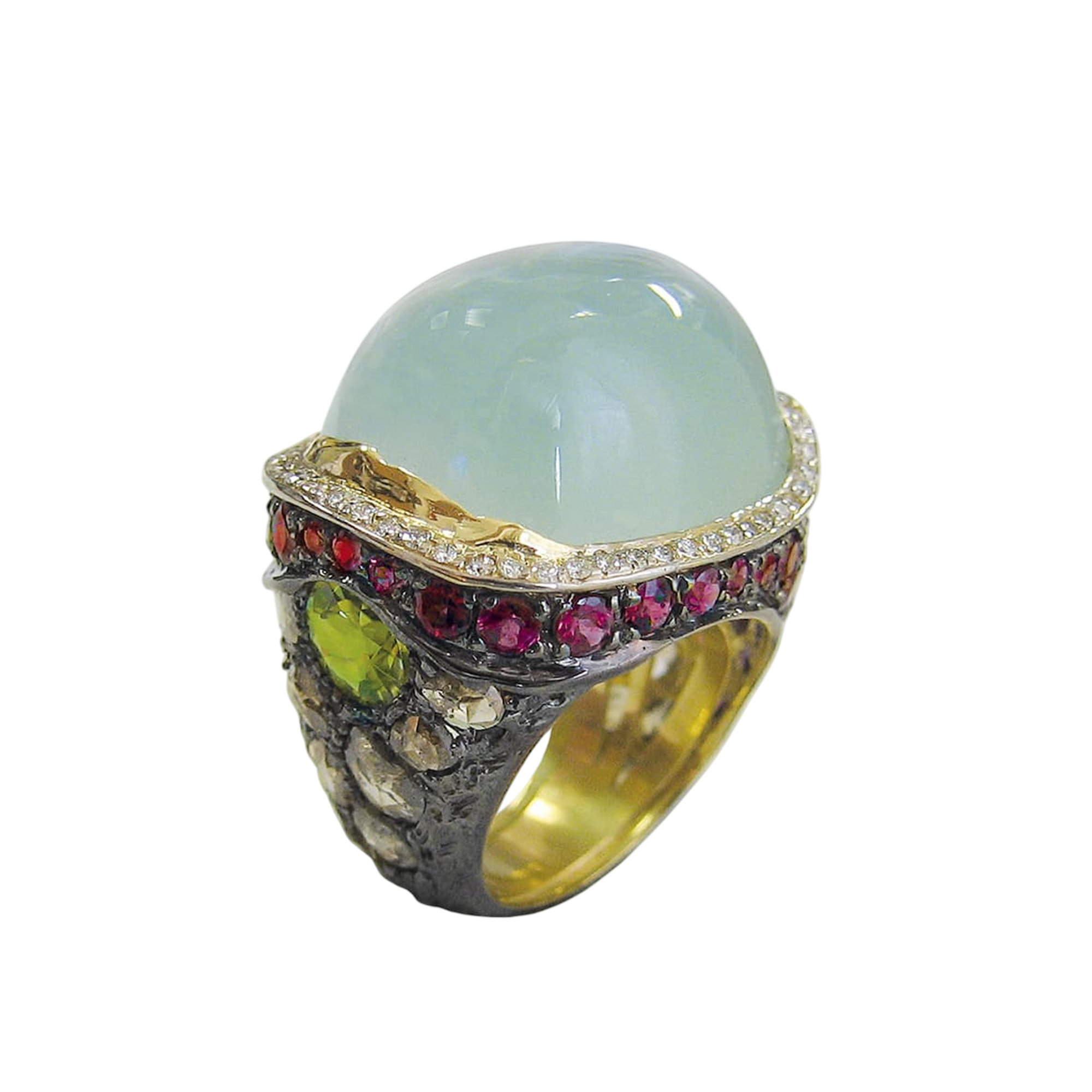 Кольцо с аквамарином