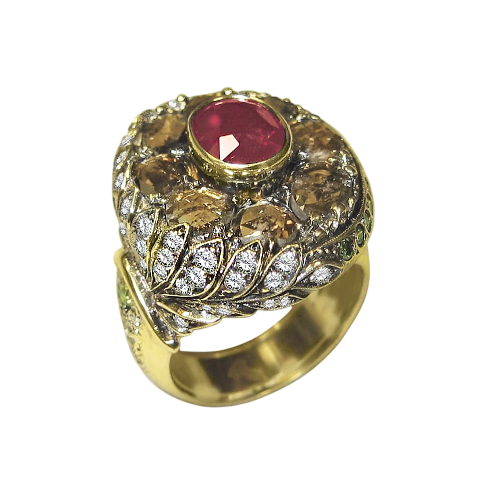 Кольцо с рубином