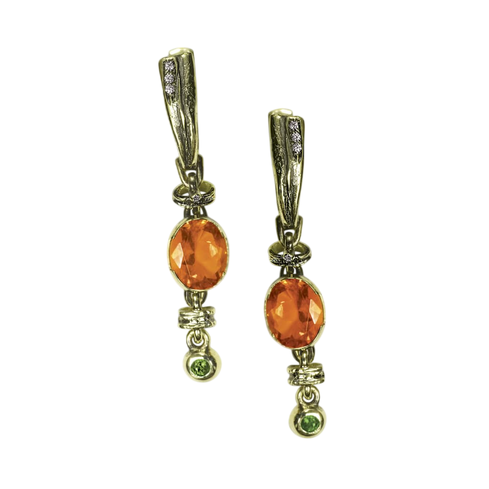 Серьги с огненными опалами