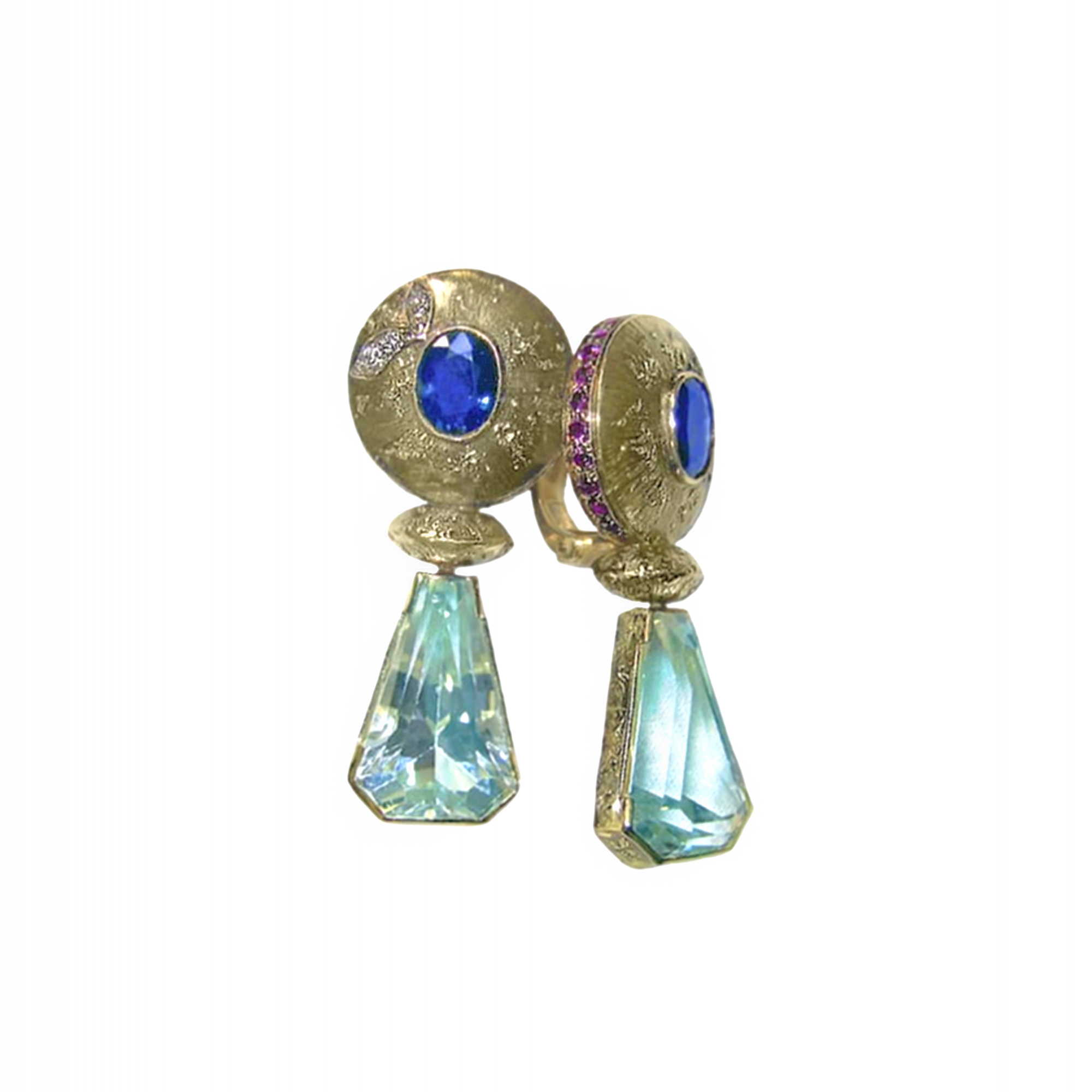 Серьги с аквамаринами