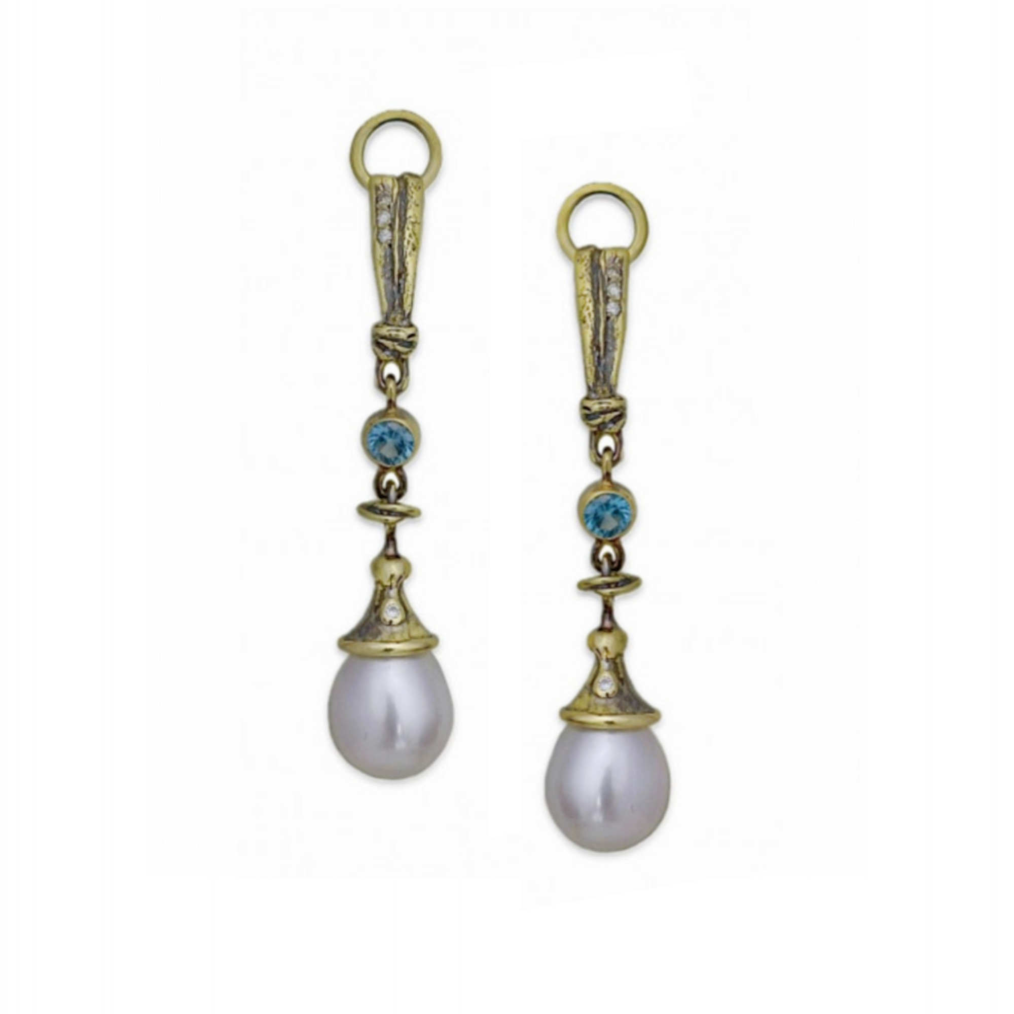 Серьги с жемчугом и топазами