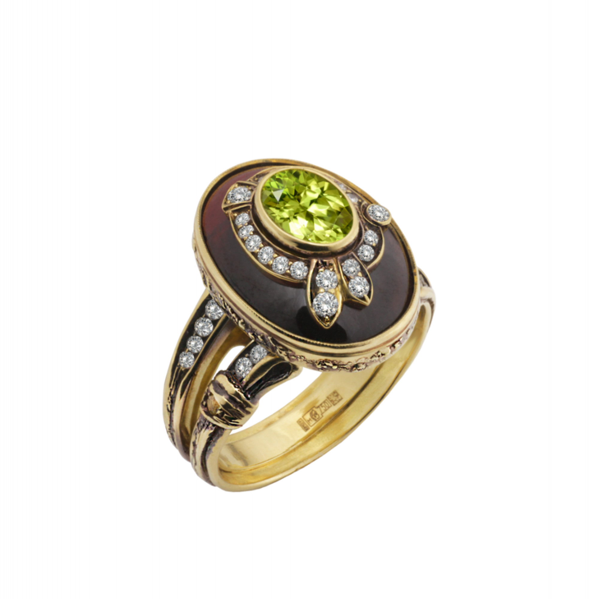 Кольцо с хризобериллом