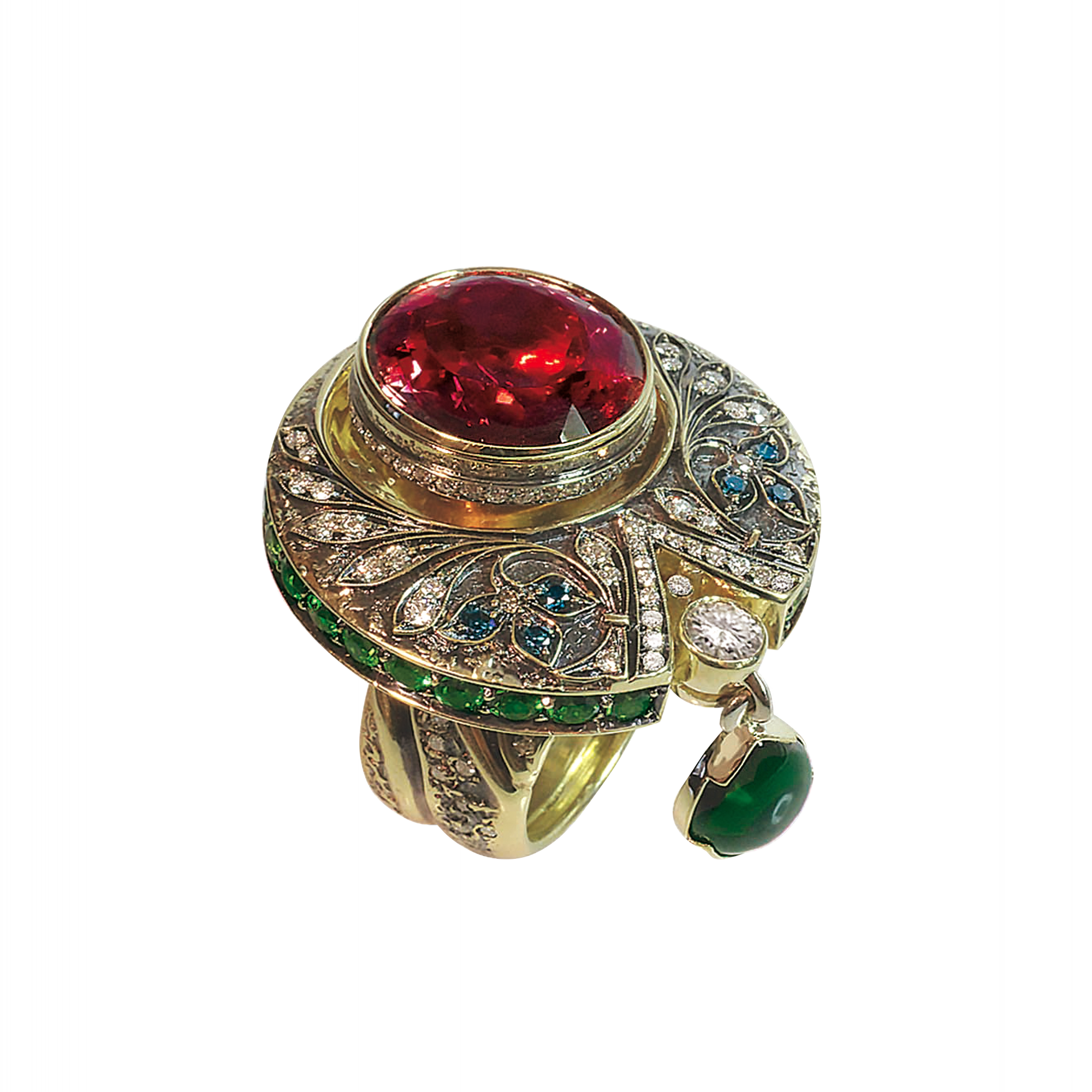 Кольцо с турмалином