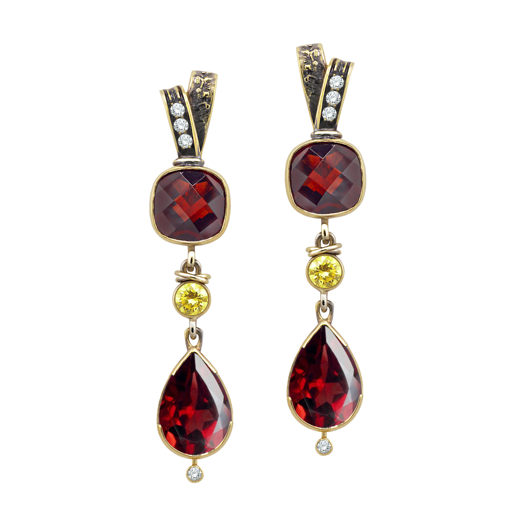 Серьги с гранатами