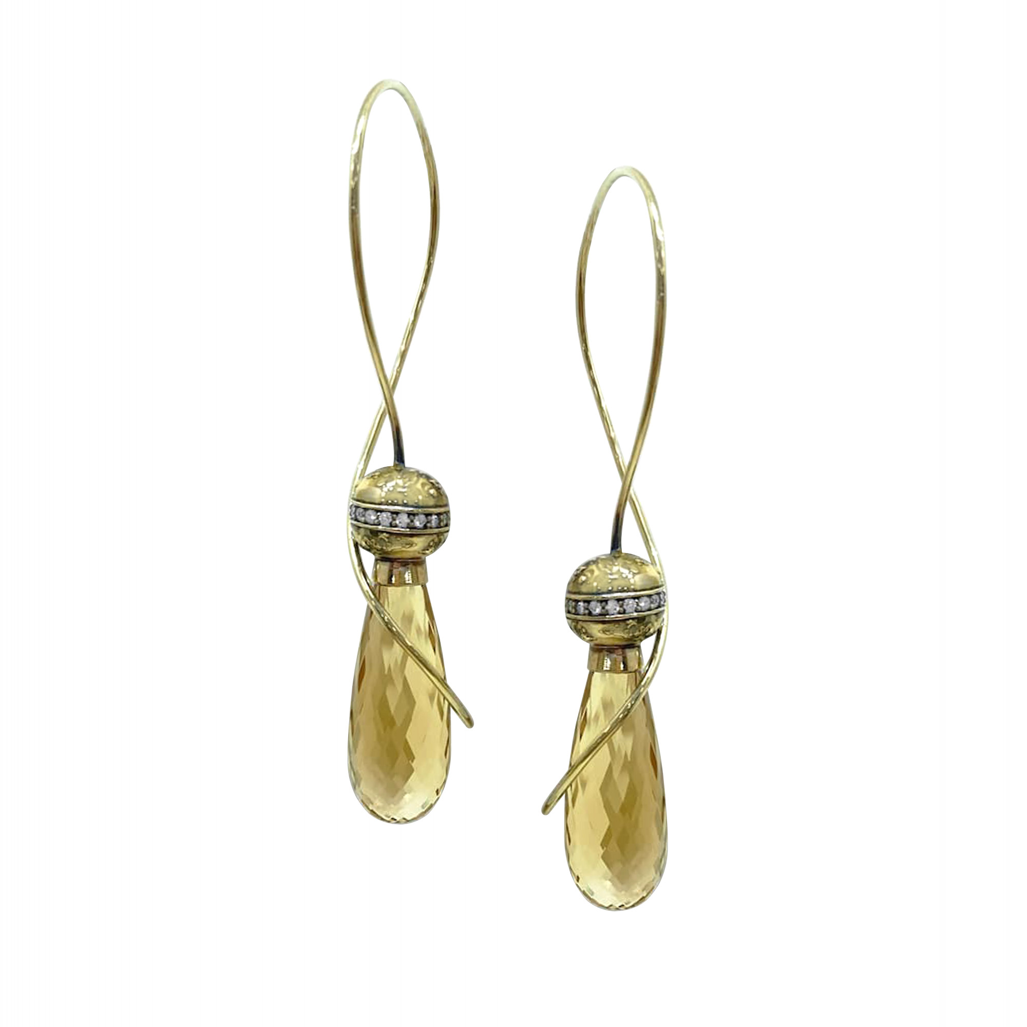 Серьги с цитринами и бриллиантами