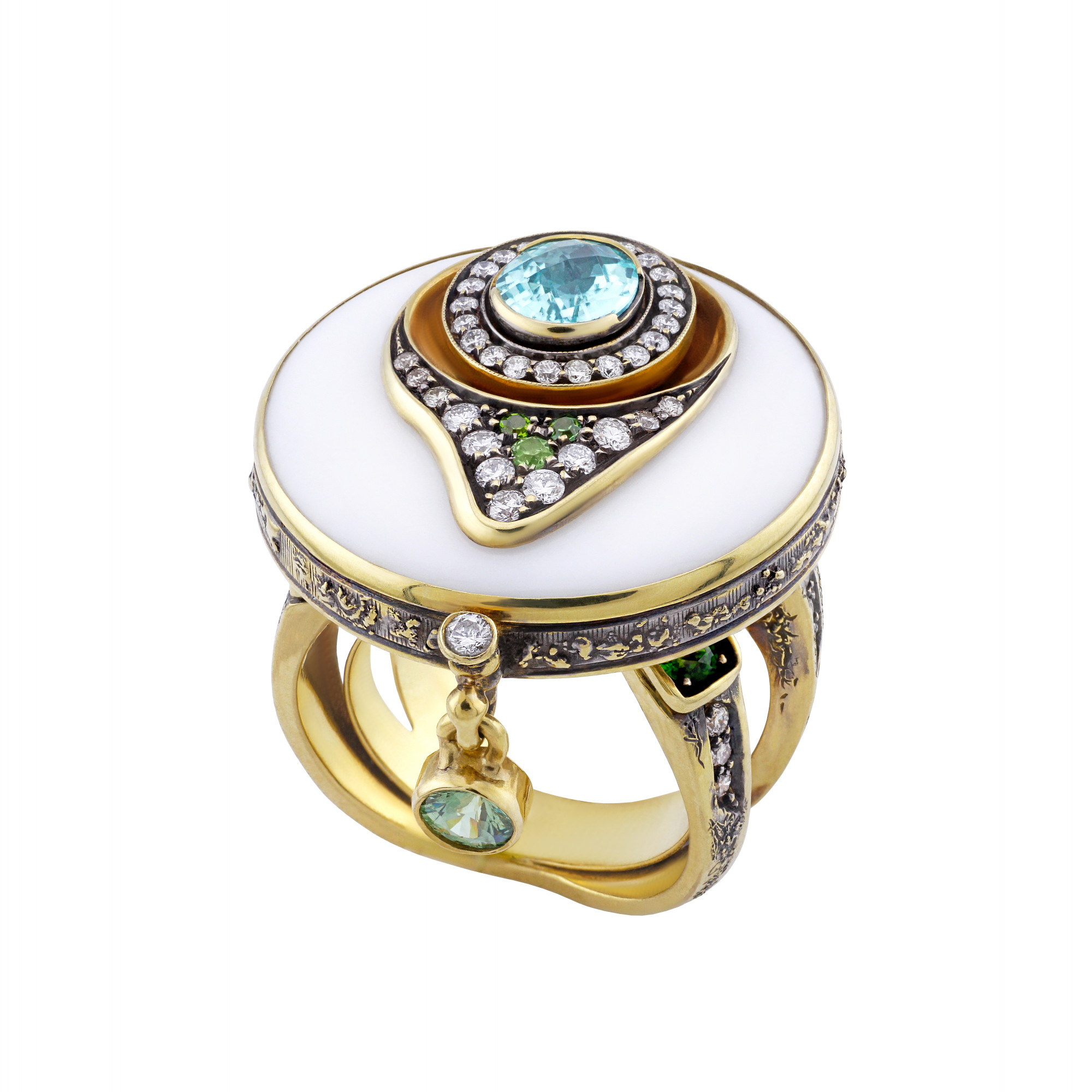 Кольцо с турмалином Параиба