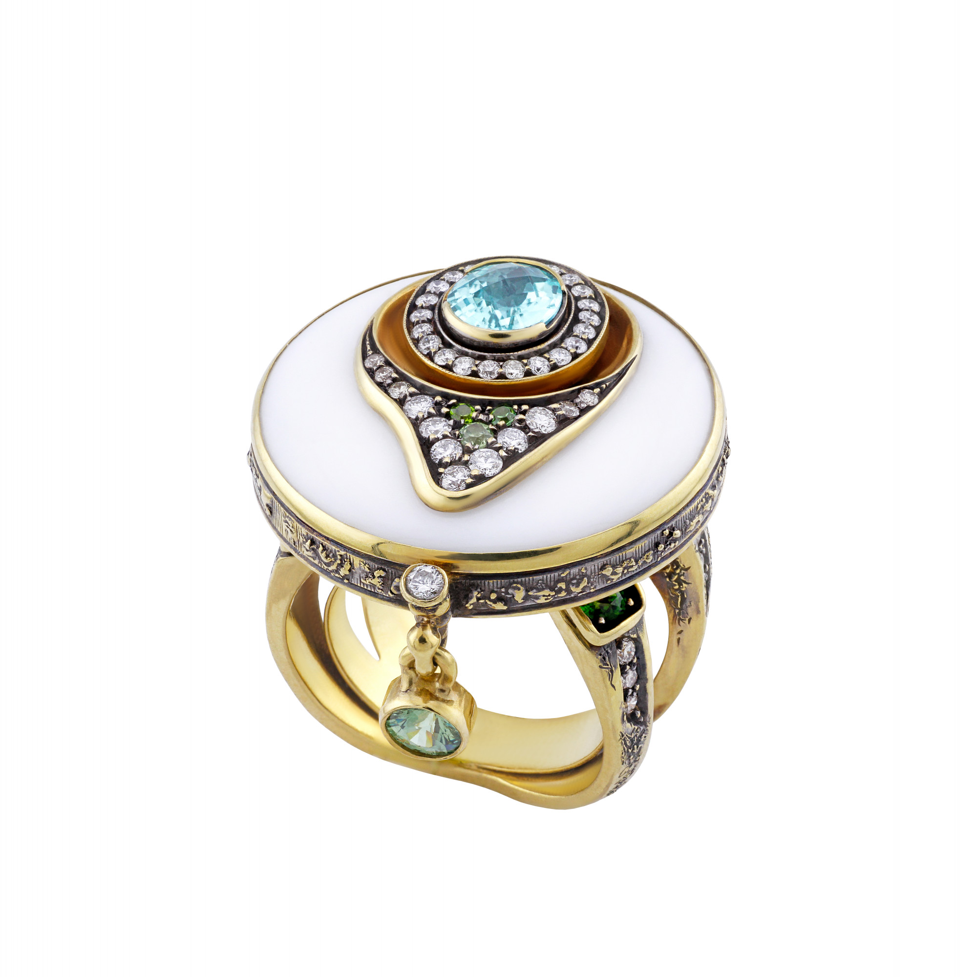 Кольцо с турмалином Параиба