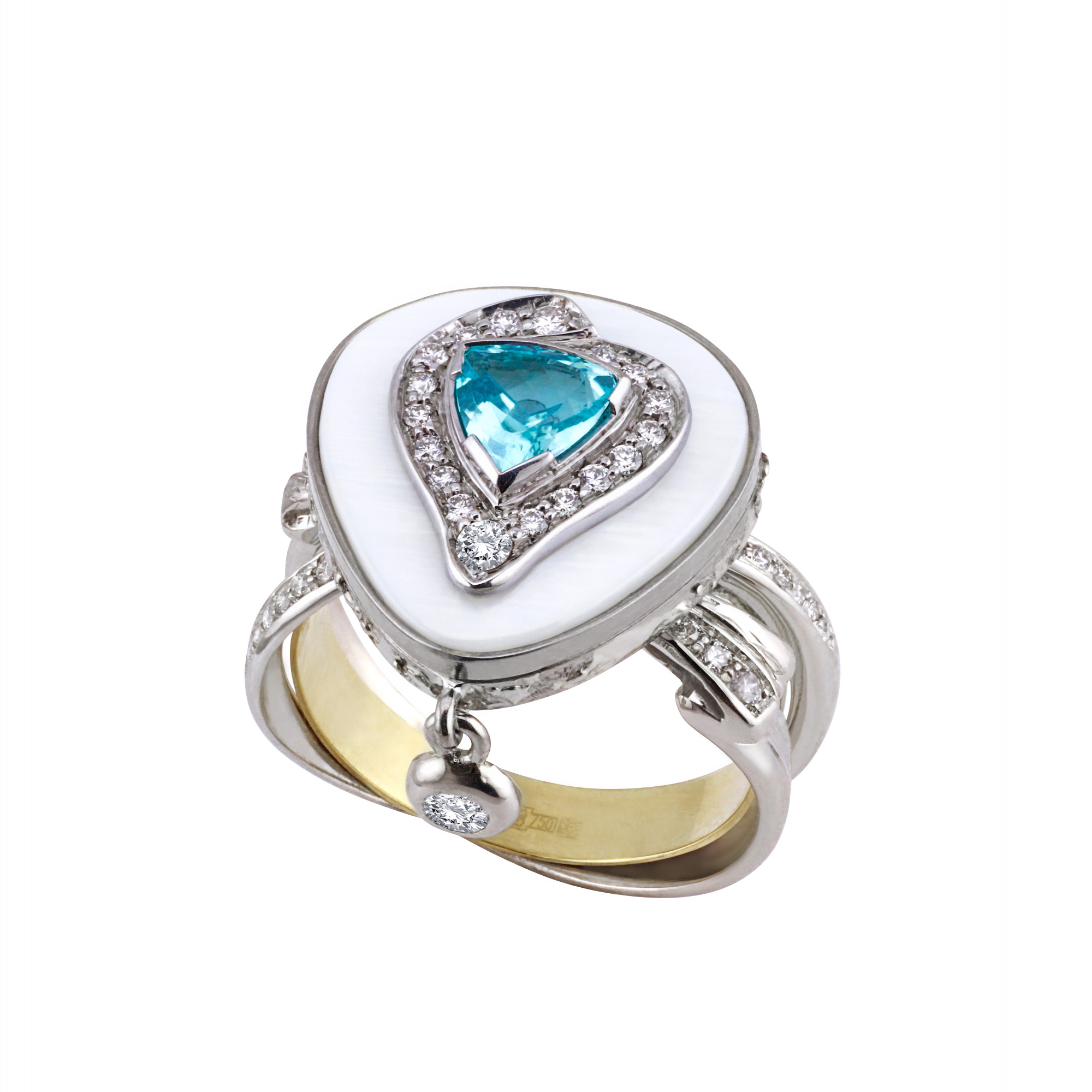 Кольцо с турмалином Параиба